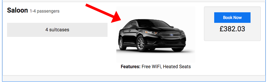 Booking form vehicle image
